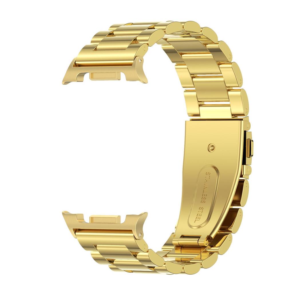 Compatible with Samsung Watch8/Ultra: Stainless Steel Milanese Magnetic Strap with Three-Bead Design and Steel End Links.