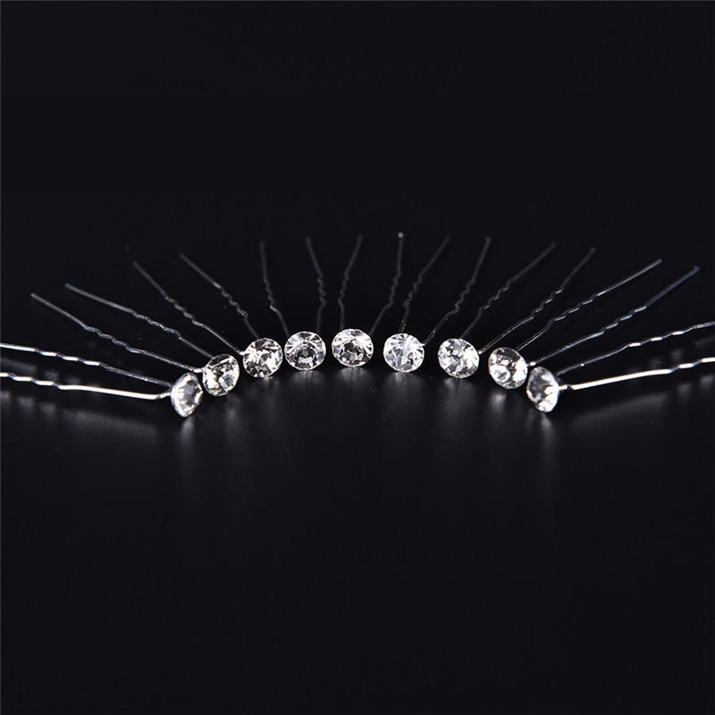 20 Stück Klar Kristall Strass Diamant Hochzeit Braut Abschlussball Haarspangen Haarnadel
