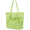Beach Bag with Mini Pocket Beach Tote Bags for Women Large Foldable Mesh Swimming Pool Travel Bags Sandproof