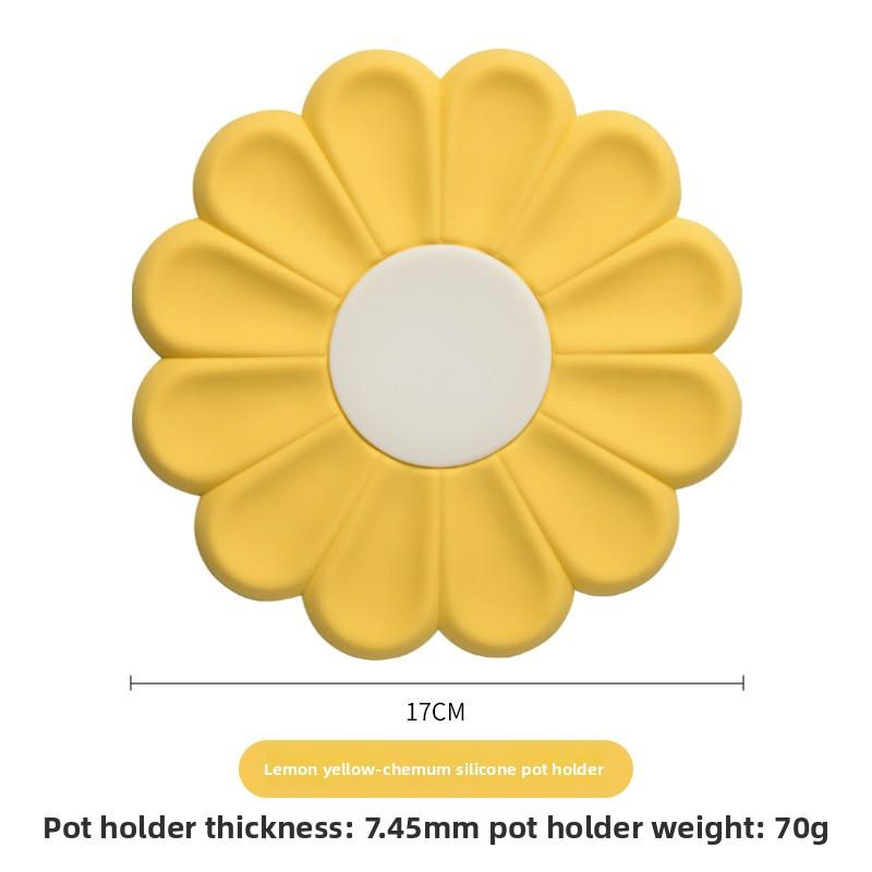 

Силиконовый набор подставок под горячее в виде цветов, термостойкий, нескользящий, кухонные подставки под кастрюли для обеденного стола 17cm жёлтый