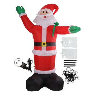 2,4m nafukovací Santa Claus polyester s LED světlem dárková taška vánoční dekorace Santa Claus pro domácí a zahradní účely