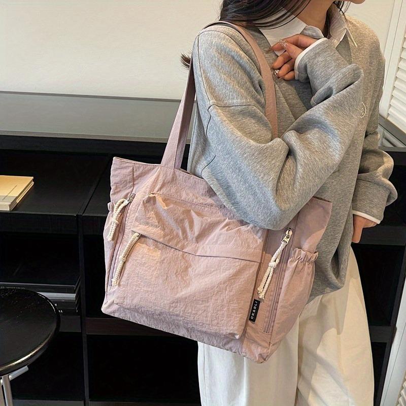 Drawstring Large Capacity Tote Bag Women's Versatile Shoulder Bag