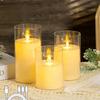 Realistic Flickering LED Flameless Candles Rechargeable Atmosphere Night Lamp  Wedding Party