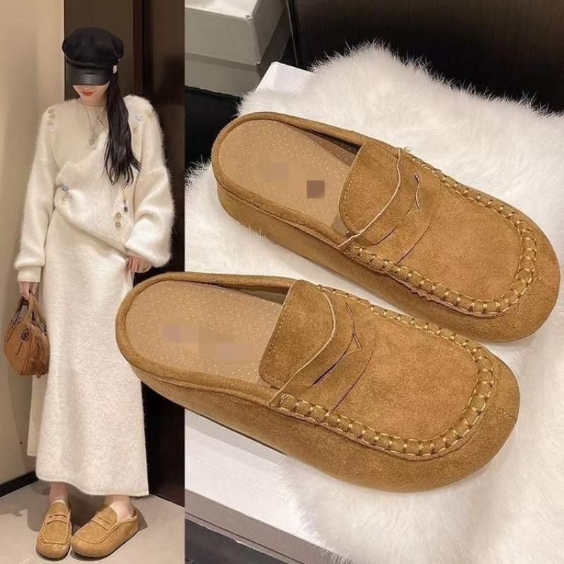 New Women's Shoes with Thick Soles, Versatile, Breathable and Casual, Can Be Worn with One Foot and Half A Drag