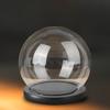 Clear Glass Display Dome with Wooden Base Dollhouse Decoration Bell Jar Display Case Pedestals Micro Landscape Holder