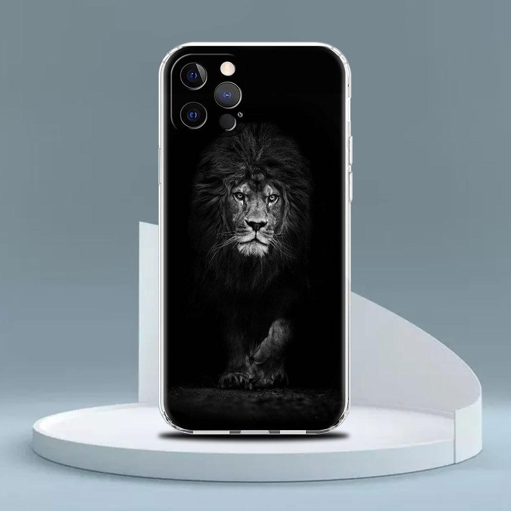 

Подходит для iPhone16 Чехол для мобильного телефона Новый чехол для мобильного телефона с изображением пары льва, тигра, волка, животного, кошки 14promax