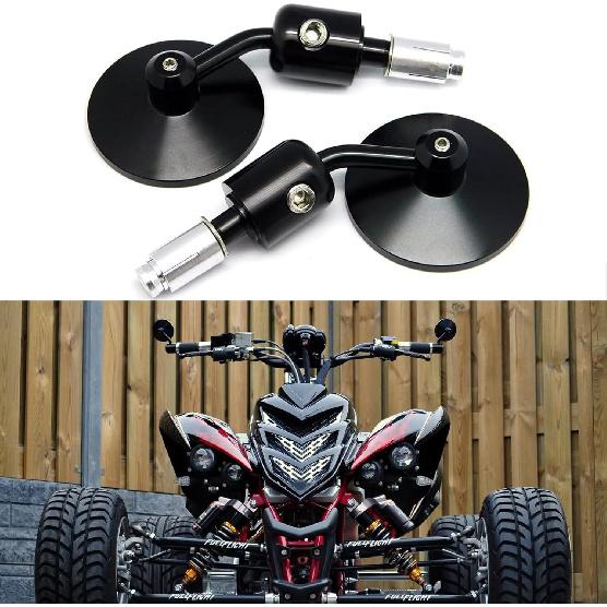Motorcycle Side Mirrors Round 7/8" Handle Bar End Compatible With Street Bike Cafe Racer Sports Bikes Chopper Cruiser Sport FZ8 FZ-07 09
