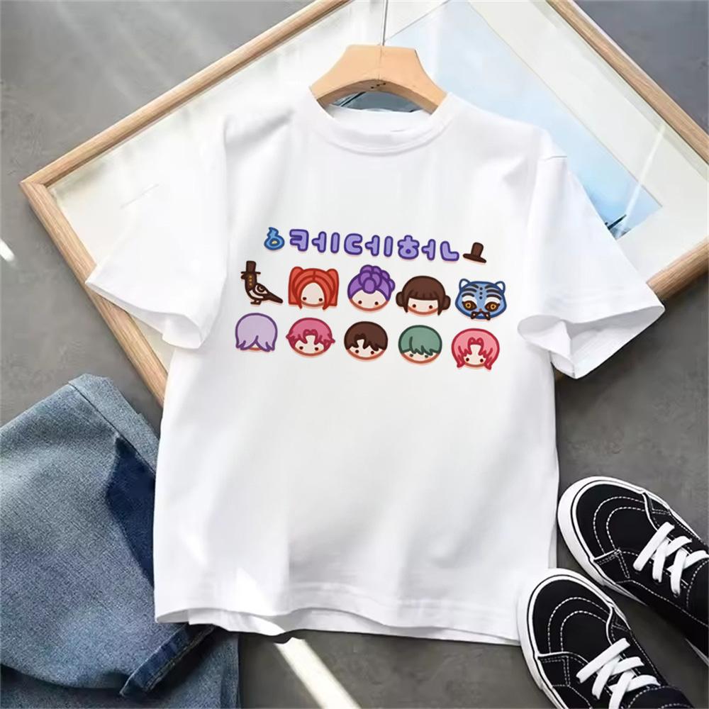 Nouveau T-shirt KPop Chasseurs de Démons Été Enfants Filles Garçons Vêtements pour Enfants T-shirt Décontracté Col Rond Manches Courtes Hauts