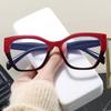 Fashion Women Retro Cat Eye Glasses Frame Trend Flat Light Eyeglasses Women Simple Cateye Anti Blue Light Computer Glasses