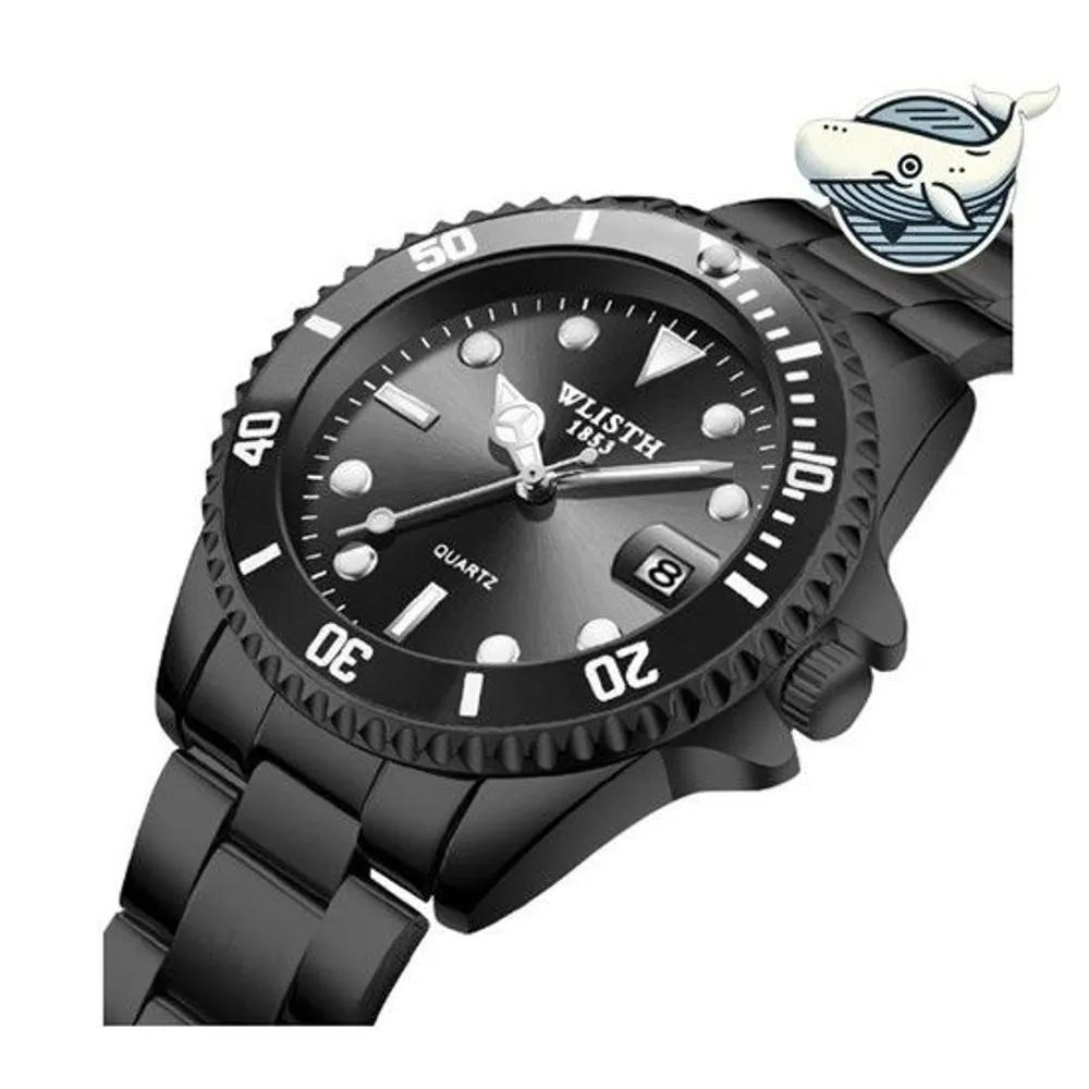 Men s dress watch metal back dial analog cooling wristwatch men s watch men s watch fashion watch Blue Silver