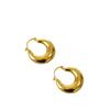 European & American Trendy Glossy Gold-Plated Brass Crescent Earrings