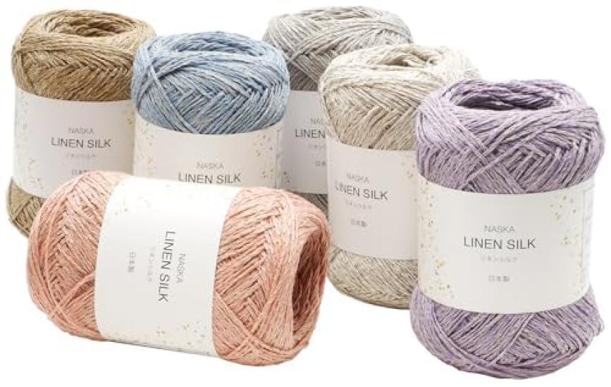 NASKA Hand Knitted Yarn Linen Silk Medium Fine Type Purple Linen Silk 40g 172m Set of 5 Balls COL.402 0.54 46% Approx.