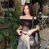 Women's Pleated Off-Shoulder T-Shirt