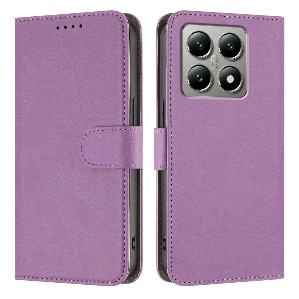 For Xiaomi 15T Leather Case Solid Color Phone Cover with Wallet