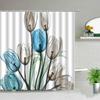 Plant Series Shower Curtains Bathroom Waterproof Polyester Cloth Curtain Set Flowers Print Screens For Bathtub Decor With Hooks