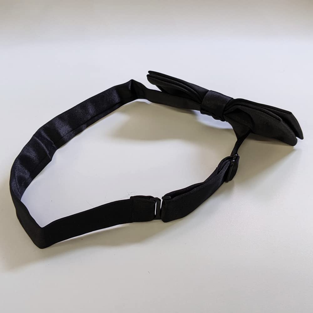 [DAIVA] Fliege, Schleife, Krawatte mit Haken, für Hochzeiten und Partys (Schwarz)