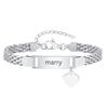 Vnox Free Custom Children's Bracelet For Boys And Girls,Stainless Steel Text Nameplate Bow Pendent Strap Chain Bracelet Jewelry