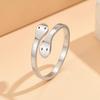 Adjustable Punk Style Stainless Steel Double Snake Ring for Women