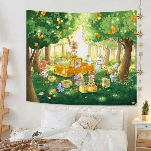 Fresh Field Spring Outing Style Decorative Tapestry Bedroom Living Room Tapestry Home Wall Decoration Tapestry