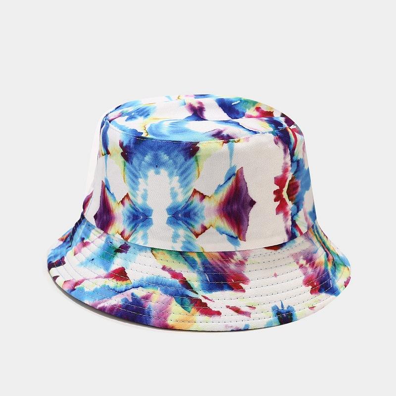 3D Printed Pattern Fisherman Hat Tie Dye Double-sided Basin Hat for Men Women Summer Outdoor Sun Protection Sunshade Hat