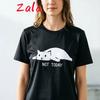 Simple Brush Drawing Cat T Shirt Harajuku Women's T-shirt 90s Graphic Top Tees Summer Casual Short Sleeved Women's Clothing
