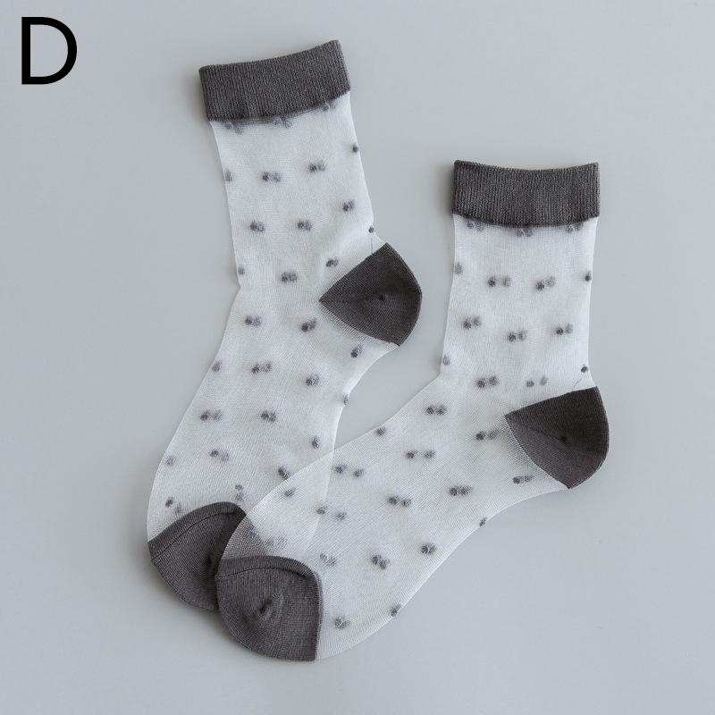 1 Paar unsichtbare Bonbonfarbene kurze Socken aus Netzstoff, gepunktet, elastische Strumpfwaren aus Seide, lässige Mode