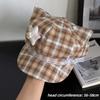Sun Protection Plaid Octagonal Cap Stars Lace Decor Artist Hat Cute Berets  Women's Fashion