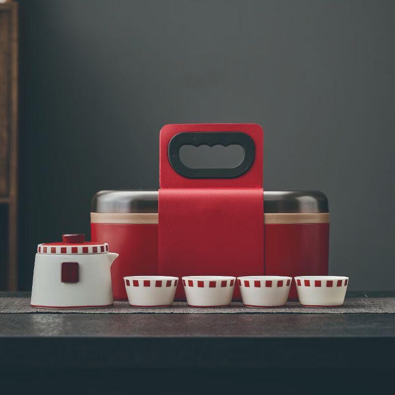 Potala Palace Ceramic Tea Set (1 Pot, 4 Cups)