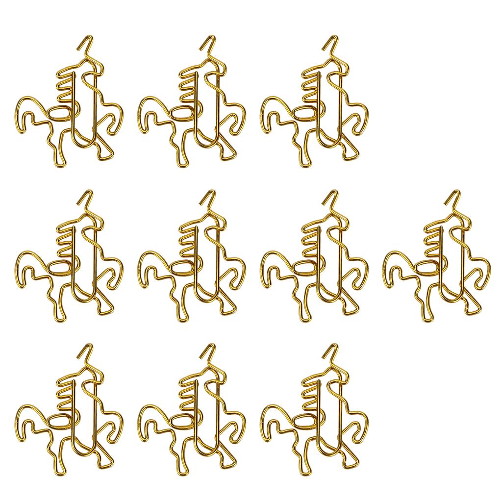 10pcs Office Paper Clips Innovative Animal Shape Golden for Bookmark Photo Holder Decoration