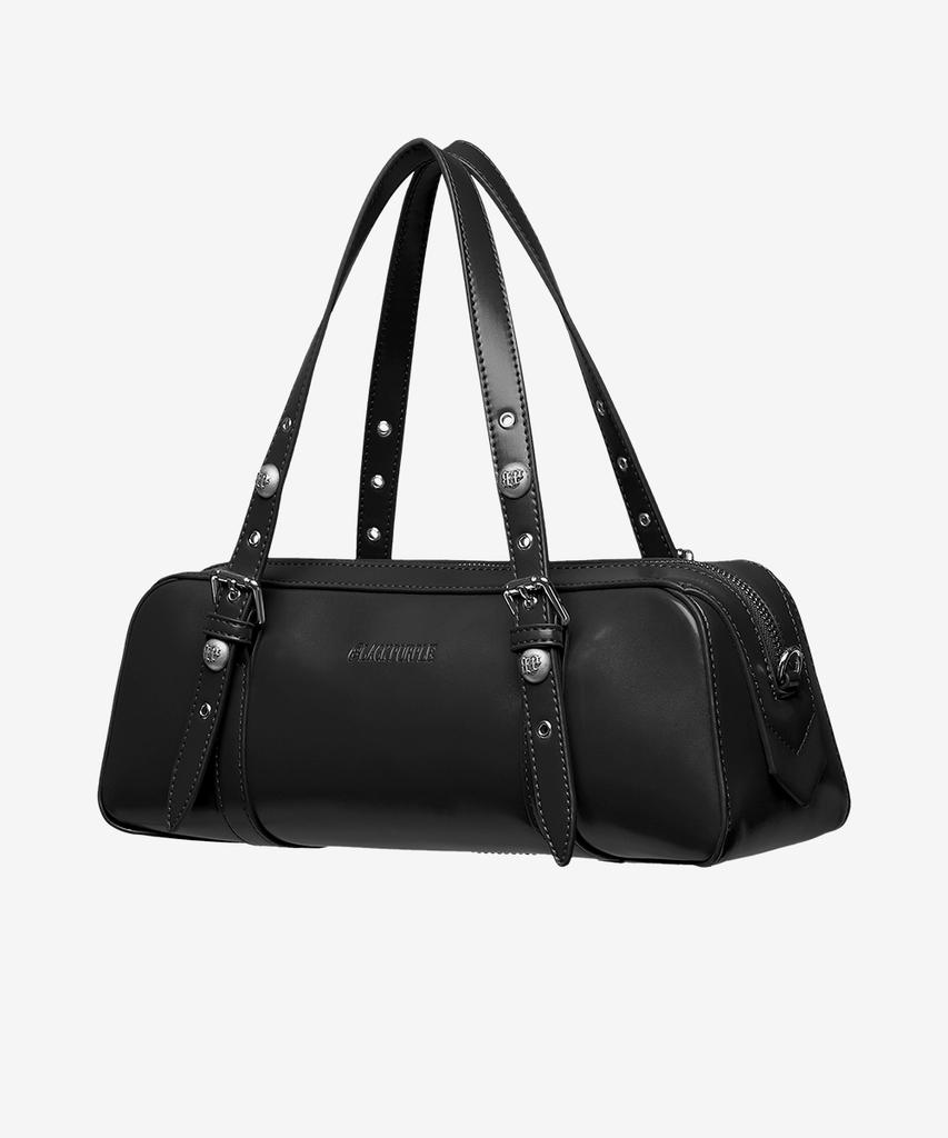 Black Purple Harness Boston Bag_Black