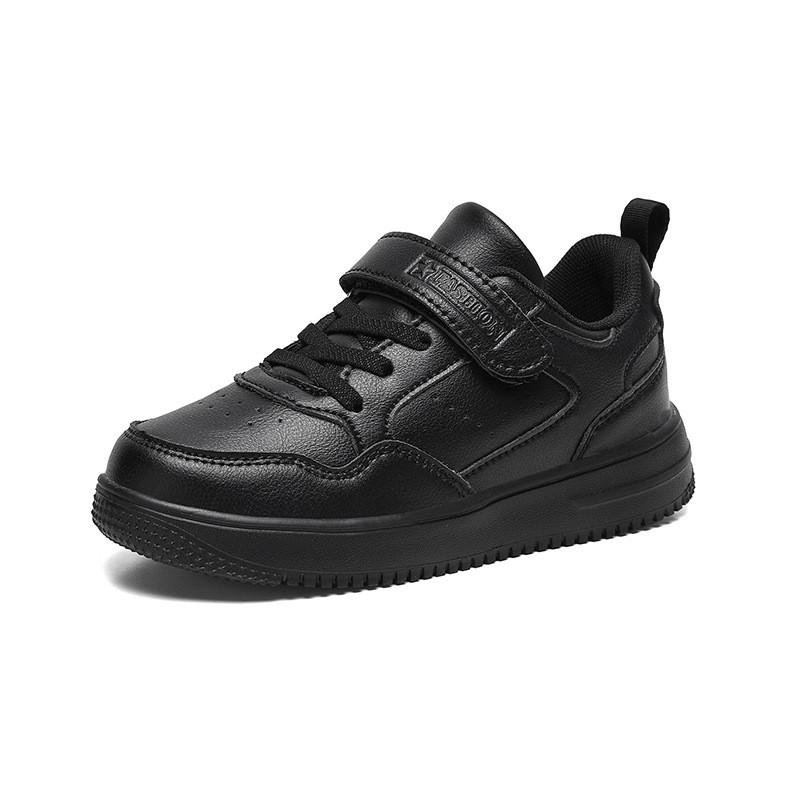 Kids White Sneakers School Casual Shoes Boys Girls Pure Color Leather Upper Running
