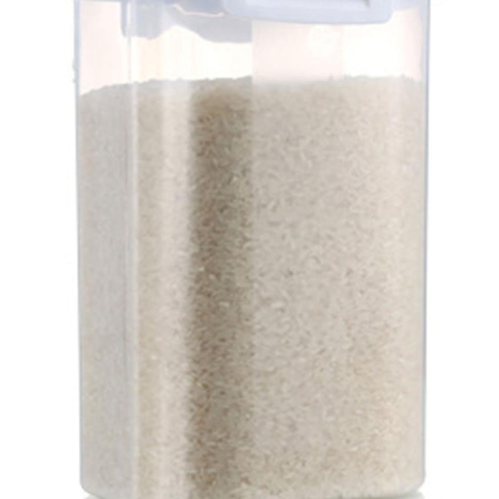 Rice Storage Barrel 2KG Capacity BPA Free Airtight Cereal Container with Measuring Cup Lid for Grain Flour Nuts