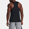Under Armour UA Launch Elite Solid Logo Slim Fit Moisture Wicking Cool Round Neck Sleeveless Tank Top Men Tops Black 1382608-001
