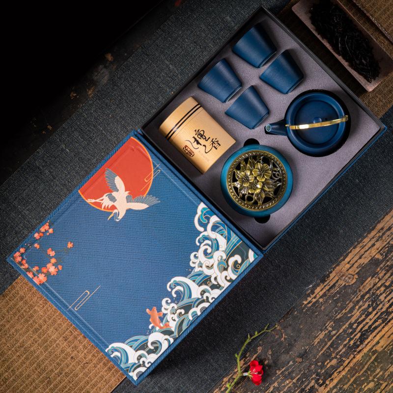 Guochao Ceramic Tea Set Gift Set Company Corporate Real Estate Business Opening Activities Small Gifts