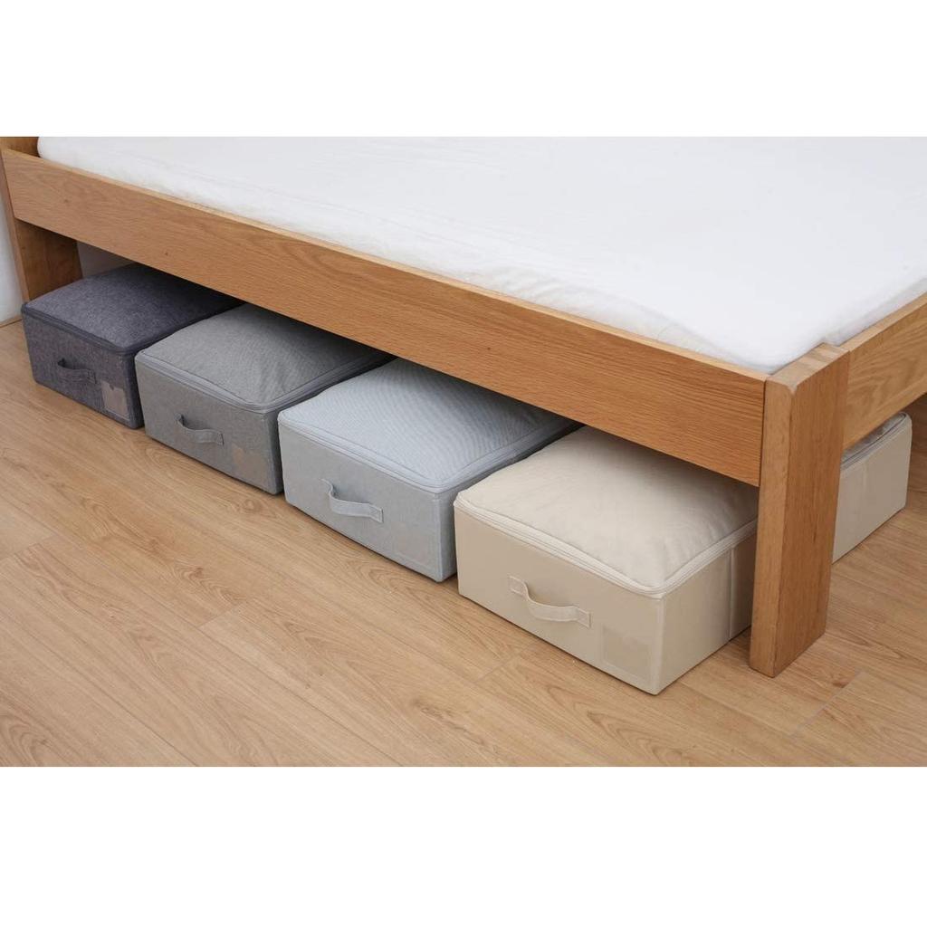 Under Bed Storage Container Closet Organizer With 3 Handles Sturdy Foldable Clothes Storage Bin Thick Fabric Blanket Storage Bag