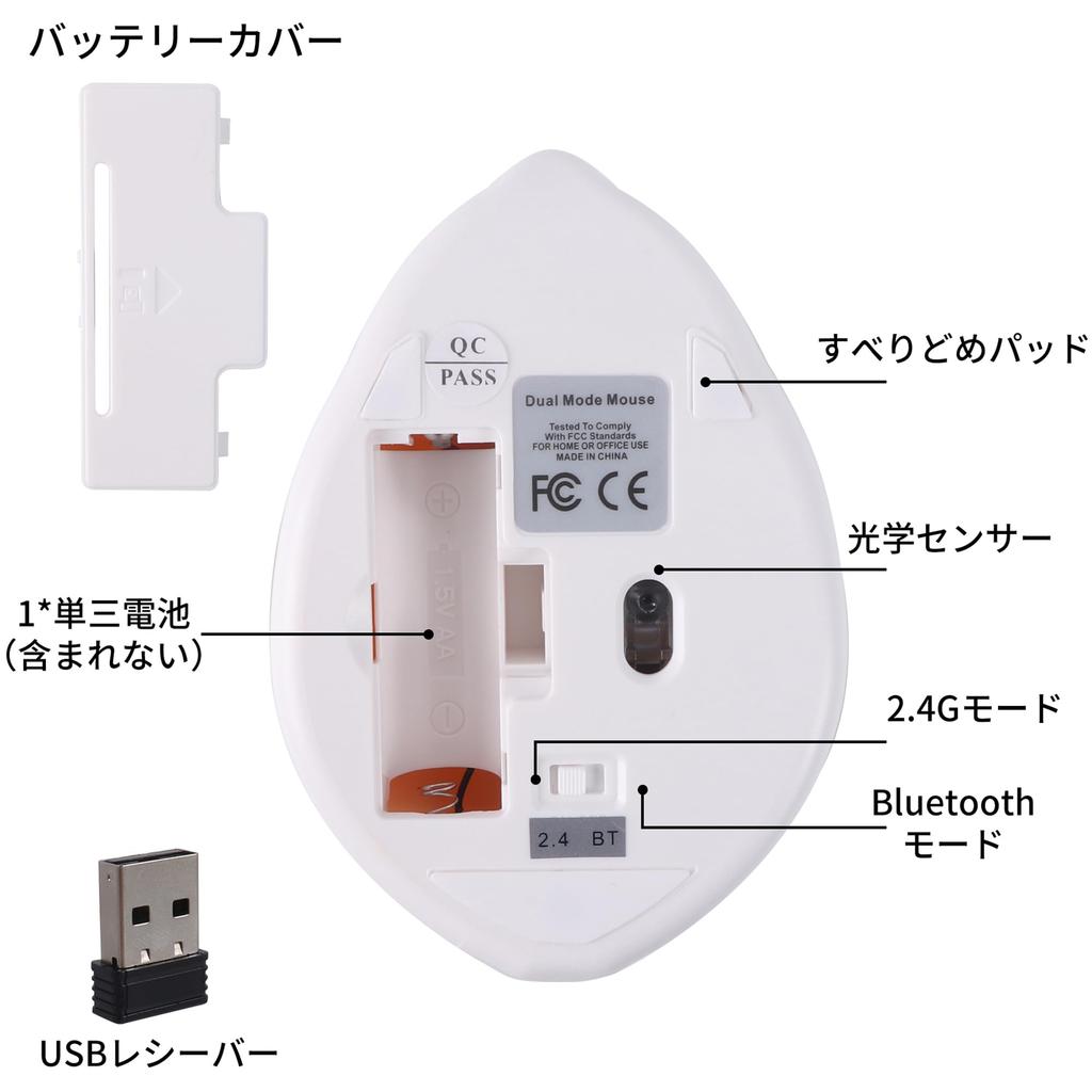 Wireless Mouse with a Moe Hamster Animal Appearance, Soundless, Dual Modes, Quiet Operation, USB Receiver, Energy-Saving, Cordless, Fun, Cute, Pink,