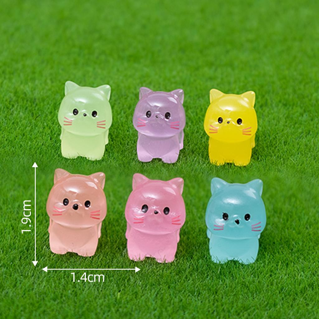 10-100 Stück Leuchtende Mini-Harzkatzen Kleine Kätzchen-Figuren für Feengarten Landschaft Aquarium Topfpflanze Streichspiel DIY-Dekoration