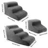 Curved Dog Stairs Ramp for High Beds and Sofa Climbing Pet Steps Nonslip Sponge Filling for Small Dogs and Cat