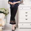 Women Summer Thin Pants Big Size Loose Elastic Waist Simple Cropped Pants High Waist Wide Leg Floral Printed Mothers' Casual Straight Pants