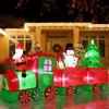 3.2M Christmas Inflatable Christmas Train Santa Snowman LED, Giant Blow Up Train Set for Yard Lawn Outdoor Christmas Holiday Decor