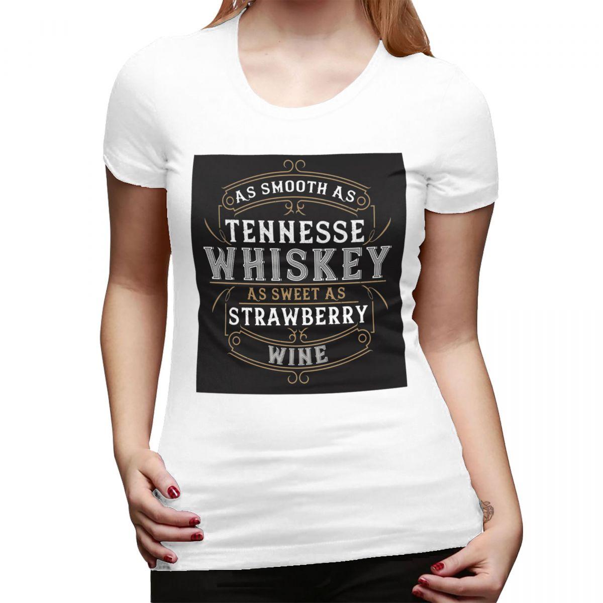 As Smooth As Tennessee Whiskey TShirt for Women ONeck Streetwear T Shirts Womens Tees Short Summer Clothes Tops S