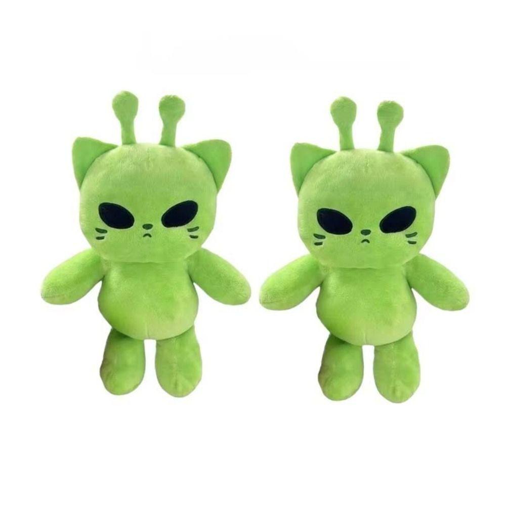 Green Kitten Plushie Dolls Stuffed Animal Space Cat Plushie Alien Cat Plush Toy  for Friends