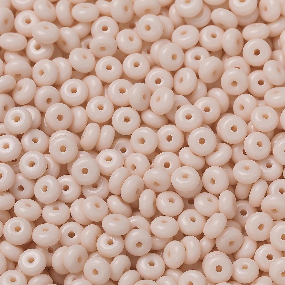 50pcs/Lots Colored Glass Seed Bead Abacus Shape Spacer Loose Beads for DIY Jewelry Making Bracelet Necklace Charms Accessories
