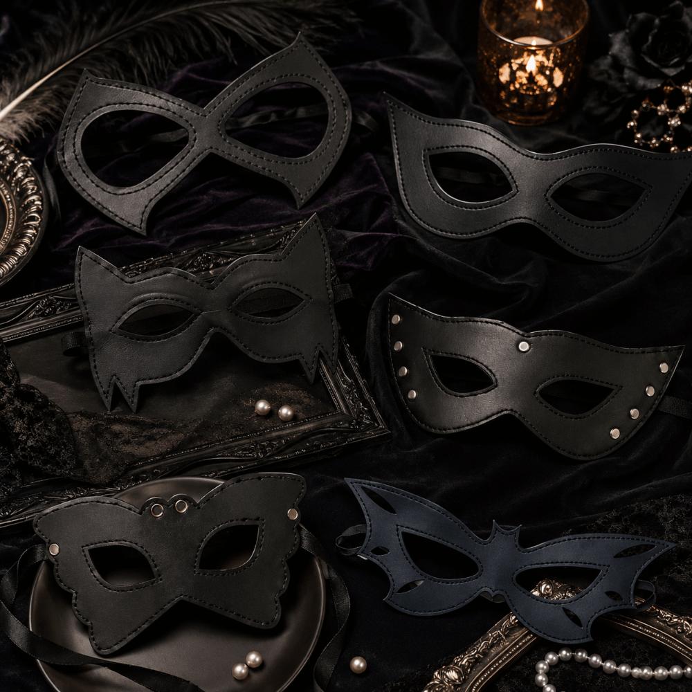 Gothic Style PU Leather Mask Handsome Cat Eye Mask Unisex Cosplay Mask Role Play