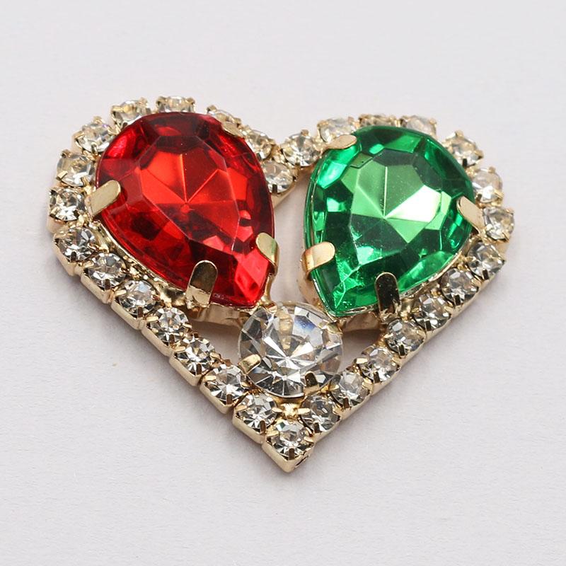 LKERAN 10pcs26 * 28MM Love Rhinestone Acrylic Button DIY Clothing Decoration Wedding Dress Handmade Decoration Accessories