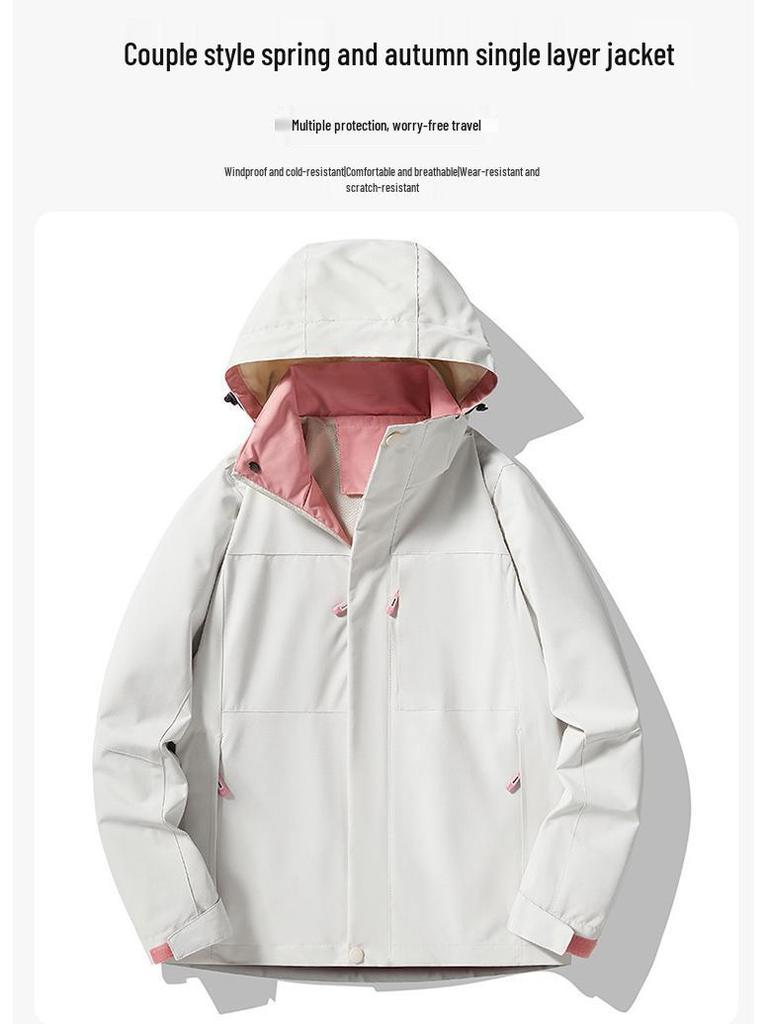 2024 Spring/Autumn Waterproof Windproof Hooded Jacket for Outdoor Sports & Leisure