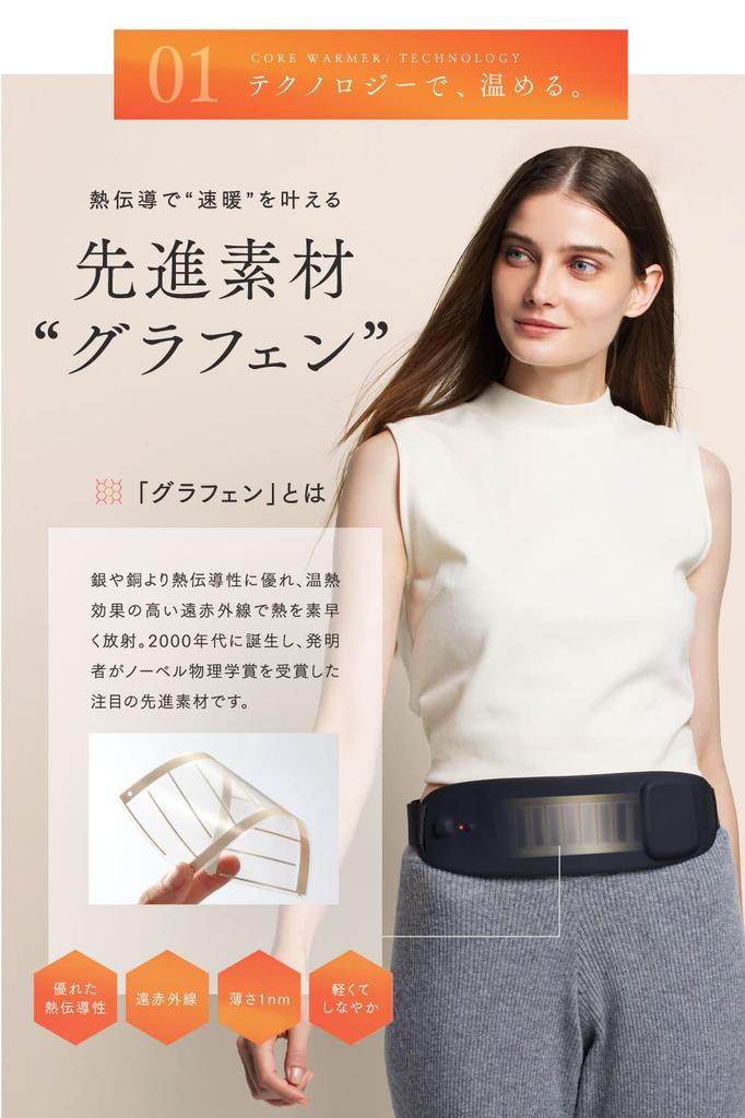 MYTREX Core a elektryczny podgrzewacz do brzucha i dolnej części pleców, MT-CW21B, bezprzewodowy, ładowalny, rozgrzewający.