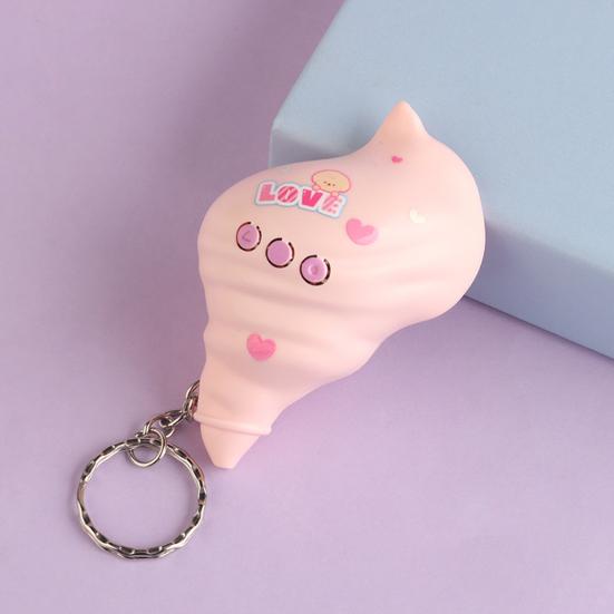 Mini Conch Shell Horn Keychain with Voice Recorder Cartoon Toy Pendant for Bags Backpacks Novelty Phone Charm Grab Machine Prize Fun Gift for Kids