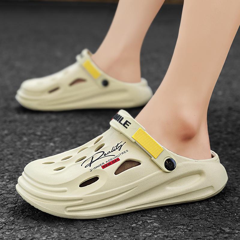 Outdoor Garden Clogs Summer Slippers For Men Couple Casual Shoes Luxury Sandals Comfort Home Soft Slippers 40-45