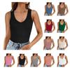 Damen Gerippte Tanktops 2024 Sommer V-Ausschnitt Slim Fit Tops Lässige Basic Strick Ärmellose Shirts